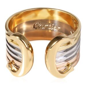 Cartier Double C de Cartier Band sting Tri-Color 18k Gold Size 6.5-7.5